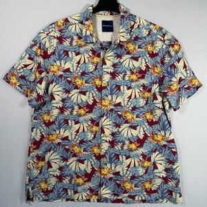 Tommy Bahama Shirt Men's XXL Floral Short Sleeve Tropical Beach Shirt Cotton